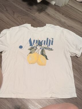 GAP White Crewneck Cotton Tee with Printed Label